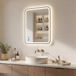 FORAM Wandspiegel 80x60cm Geborsteld Goud LED IP44