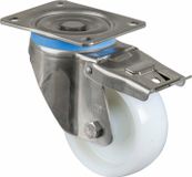 BS Roue pivotante HS120.B14, avec frein centralisé, avec platine, Ø125, L45mm, 700kg