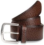 Tom Tailor - TTROY Leren riem met afgeronde gesp - Maat 90 - dark brown uni