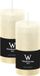 Wiedemann Bougie cylindrique/bougie pilier - 2x - bougie rustique - blanc ivoire - 6 x 12 cm - 69 heures de combustion