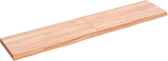 vidaXL Wandplank 140x30x4 cm Behandeld Massief Eikenhout Lichtbruin