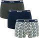 Boss 3 Pack Korte Short Heren Katoen/Elastaan XL Blauw/Kaki