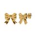 Lucardi Dames Stainless steel goldplated oorknoppen strik
