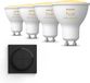 Philips Hue Uitbreidingspakket - GU10 - met 4 Spotjes - Warm tot Koelwit Licht - Incl. 1 Hue Dial Switch (Zwart) - Hue White Ambiance