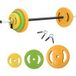 Orange, Vert, Oui Ensemble Haltères Et Barre 20 Kg, Disques 1,5 / 2,5 / 5 Kg, Gym Musculation, Matériel Fitness Pour Homme Et Femme, Entraînement À Domicile.