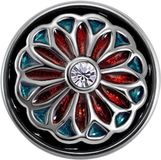 Quiges - Drukknoop Mini 12mm Bloem Rood en Blauw - EBCMK028