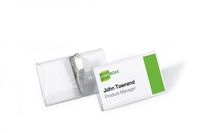 Durable Congresspeld met krokodillenklem, 75 x 40 mm, Transparant, PVC, 25 stuks