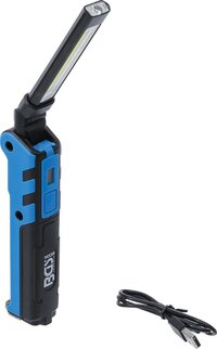 BGS technic 85334 | Batterij nikkellamp | COB-LED | 5W | met haak voor het ophangen en magneet aan de lampvoet | werklamp