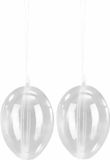 Rayher Hobby Gmbh Paasversiering œuf suspendu en plastique - 2x - 10 cm - DIY œuf de Pâques à décorer - Décoration de Pâques - Remplissable