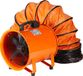 VEVOR Bouwventilator 367W AC-motor Bouwventilator 2800 RPM Bouwventilator Ventilator 2574 CFM (4373 m3/h) Axiale ventilator met 5m slang Axiale ventilator 79dB geluidsniveau Industriële ventilator