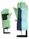 Ziener Peuter Leo-Z Skihandschoenen/wintersport | Wind-, waterafstotend, lange rits, Radiant Lagoon, 3,5