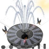 Unyqoos® Fontaine solaire pour jardin et étang avec 6 effets de pulvérisation d'eau différents