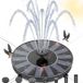 Unyqoos® Fontaine solaire pour jardin et étang avec 6 effets de pulvérisation d'eau différents