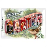 Nostalgic-Art Retro metalen bord, 20 x 30 cm, Welkom in mijn tuin, cadeau-idee voor tuinvrienden, van metaal, vintage design met spreuk