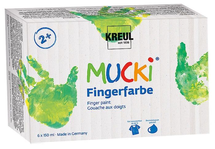 Mucki Vingerverf - 6 x 150 ml - Diverse Kleuren