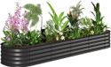 Outsunny lit de jardin - acier coloré - 240x62x30cm - noir