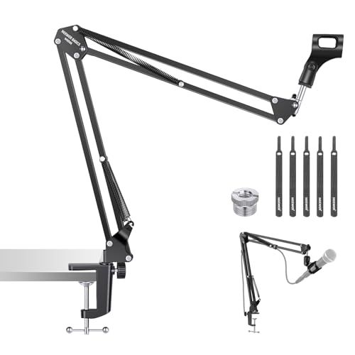 NEEWER Microfoon Arm Stand, Suspension Scissor Boom Mic Arm Bureau Mount met Clip & 3/8 \"tot 5/8\" Adapter Compatibel met Blue Yeti Snowball HyperX QuadCast SoloCast Shure, Max Belasting 1,5 kg, MS006