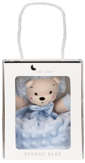 Interbaby knuffeldoekje Egel jongens 28 x 17 cm polyester blauw