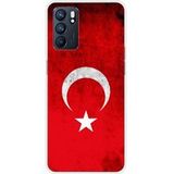 Oppo Bedrukt siliconen hoesje compatibel met Oppo Reno 6 5G Drapeau turquie