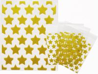 Knaak Uitdeelzakjes - 100 Stuks - 10 x 8 cm - Transparant met Gouden Sterren - Met Plakstrip