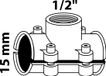 KIRCHHOFF MS klem, blanc, pour 15 mm x 1/2"BI