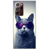 Samsung Galaxy Note 20 Ultra Cat met bril Siliconen hoesje