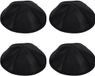 Merkloos Satijnen Kippah - 4 Stuks - Zwart - 16 cm Diameter