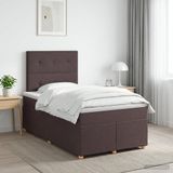 vidaXL Boxspringbed met matras Donkerbruin 120 x 190 cm Stof
