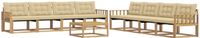 vidaXL Buiten bankenset 9 st Wit en Beige