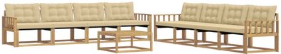 vidaXL Buiten bankenset 9 st Wit en Beige