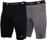 Donnay 2-Pack Compressie Short Heren Black / Charcoal-marl - Maat M
