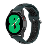 Samsung Siliconen sportbandje met gesp - Donkergroen + zwart - Galaxy watch 7 / Galaxy Watch FE - 40mm & 44mm
