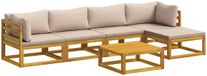 vidaXL - Canapé - 2 places - Taupe - Acacia massif
