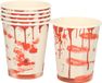 Fiestas Guirca Halloween Thema feest - papieren drink bekers - bloederige print - 6x stuks - 200 ml - karton