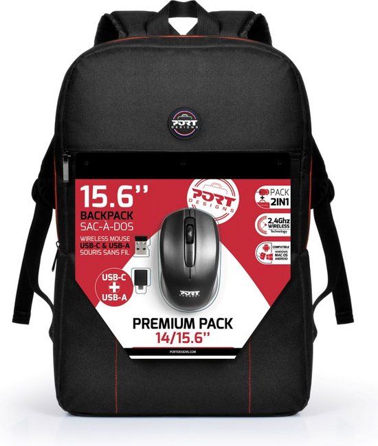 Port Designs Premium Rugzak Bundle - 15.6 inch - Zwart
