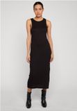 Urban Classics Ladies Long Racerback Rib Dress Dames Maxi-jurk - zwart - XL