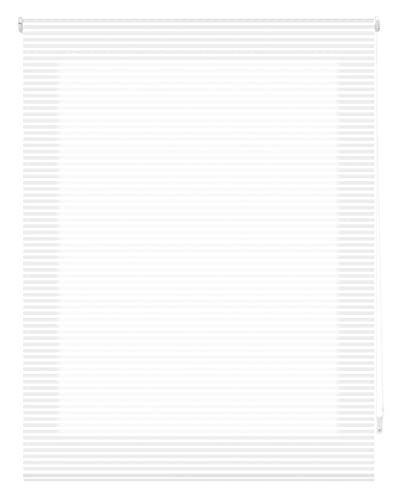 INTERBLIND Premium rolgordijn - 140 x 180 cm - Transparant gestreept - Wit