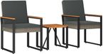 vidaXL Dining loungeset 4 zitplekken polyrattan grijs en donkergrijs inclusief tafel
