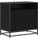 vidaXL Commode - 3 tiroirs - Noir - chêne - 70 x 41 x 70 cm - Bois traité