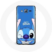 Maniacase Hoesje voor Samsung Galaxy J3 Stitch schattige blauwe achtergrond