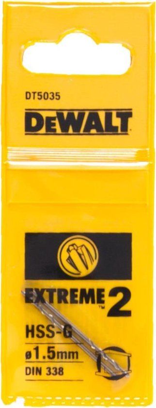 DeWalt DT5035 HSS-G metaalboor EXTREME 2™ - 1.5mm (2 stuks)