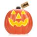 com-four® Citrouille avec éclairage LED et minuterie (6h allumé/18h éteint) | Décoration XXL Halloween pour entrée et fenêtre - grande citrouille en plastique avec visage effrayant