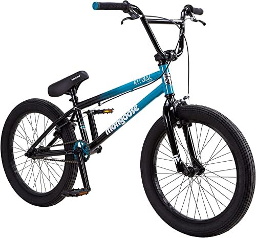 Mongoose Ritual 500 Kids/Youth BMX Bike, 51 centimeter wielen, Hi-tien stalen frame, remklauw remmen, blauw