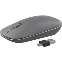 TnB iClick TRIPLE CONNECT - Muis - optisch - 3 knoppen - draadloos - Bluetooth - USB draadloze ontvanger - donkergrijs