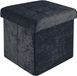 Shenzhen Haorui Industrial Technology Co., Ltd. Pouf pliant avec rangement - velours noir - 30x30x30 cm