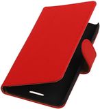 Best Cases HTC Windows Phone 8X - Effen Rood Booktype Wallet Hoesje