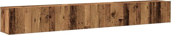 vidaXL 3-delig Tv-meubelset wandmontage bewerkt hout oud houtkleurig