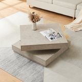 en.casa Salontafel Florenz met draaibaar blad betonkleurig licht 76x76x38 cm