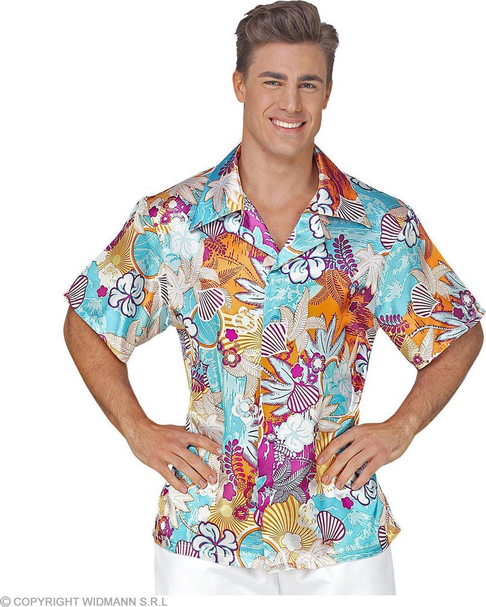 Widmann Hawaii Shirt Koele Magnum Man - Medium - Carnaval kostuum - Verkleedkleding