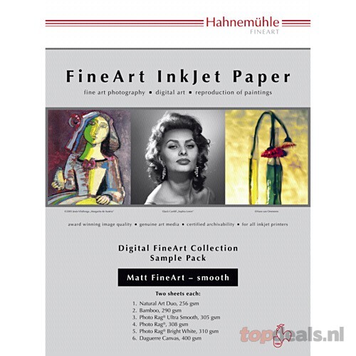 hahnemühle Digital FineArt A 4 Testpak mat, glad Papier